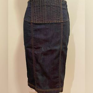 Bebe Indigo Denim Stretch Skirt